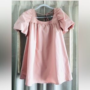 Cider Blush Pink Puff Sleeve Dress